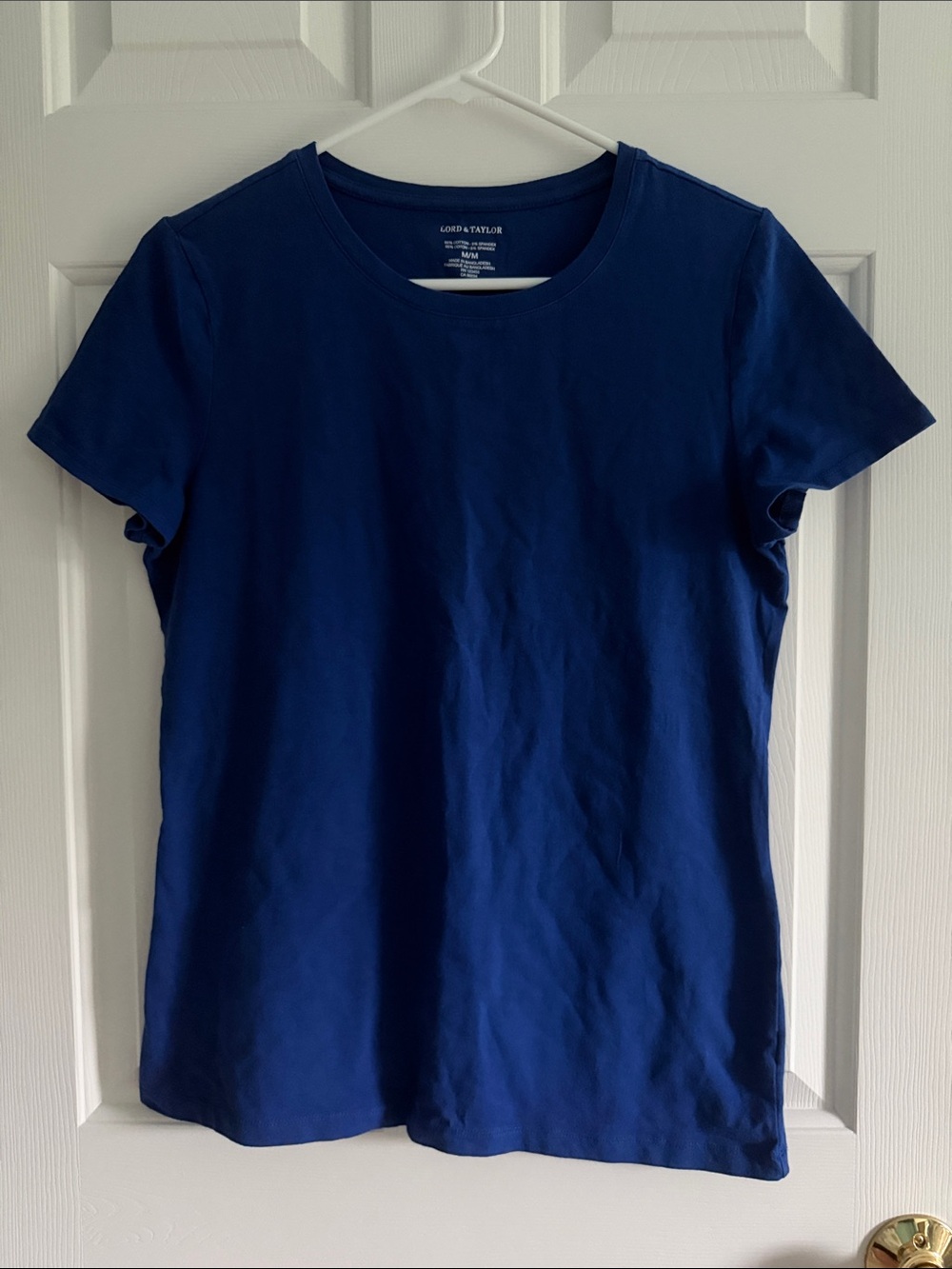 Lord & Taylor Women's Short-Sleeve Crew Tee in Royal Blue